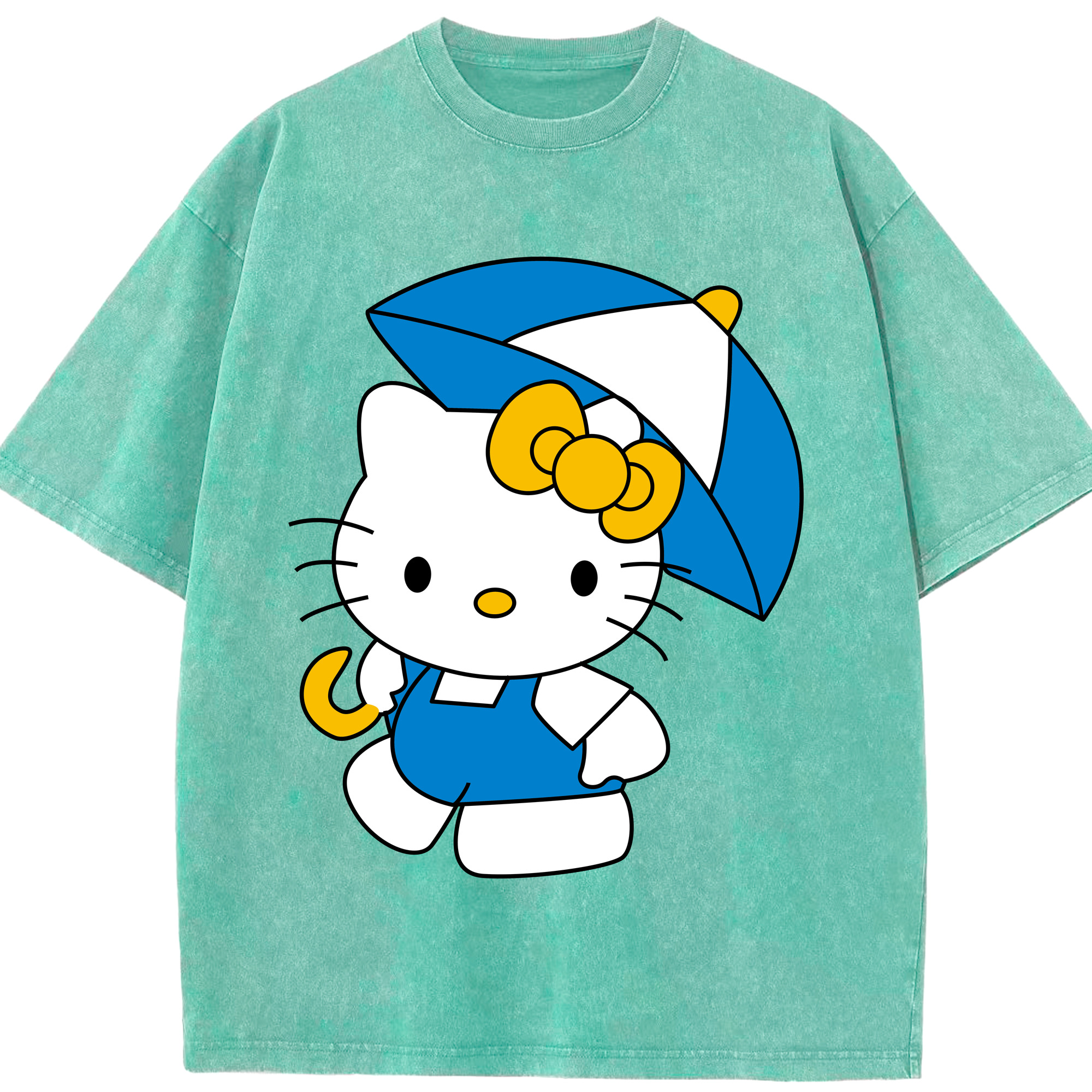 （画像用） Hello Kitty ハローキティ 綿100% ヴィンテージ風 半袖Tシャツ（フロントプリント）